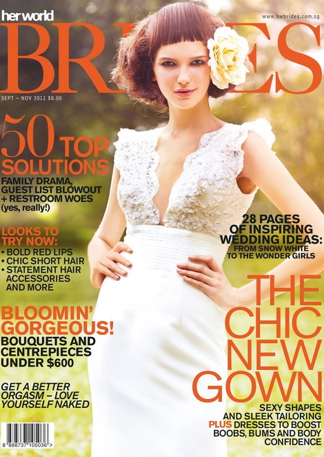 Nadya Kurgan on the cover of Her World Brides Magazine , Singapore