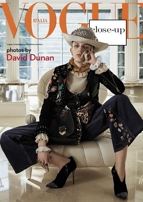 Sabina Lobova on the cover of VOGUE Italia / October 2015