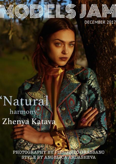 Zhenya Katava on the cover of Models Jam December 2017
