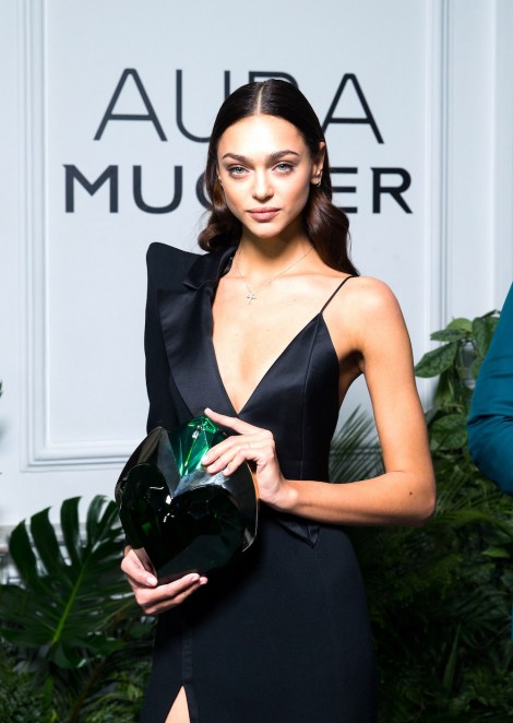 Zhenya Katava at AURA Mugler presentation in Moscow