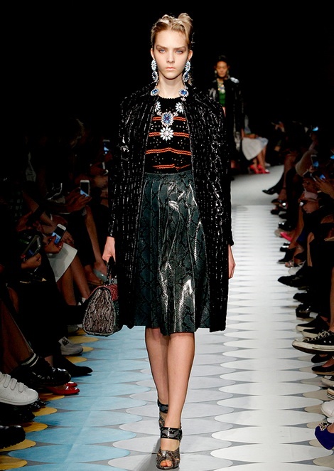 Машу Царикевич на показе MIU MIU / Fall Winter 2015 (Tokyo)